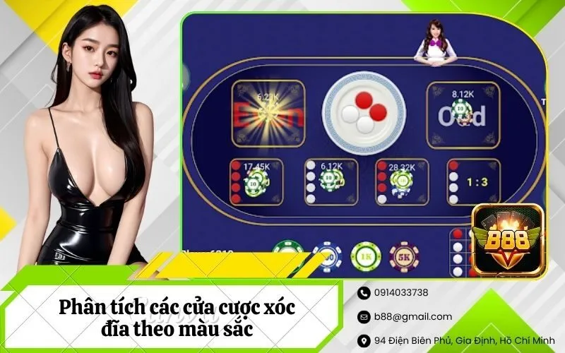Phân tích các cửa cược xóc đĩa theo màu sắc